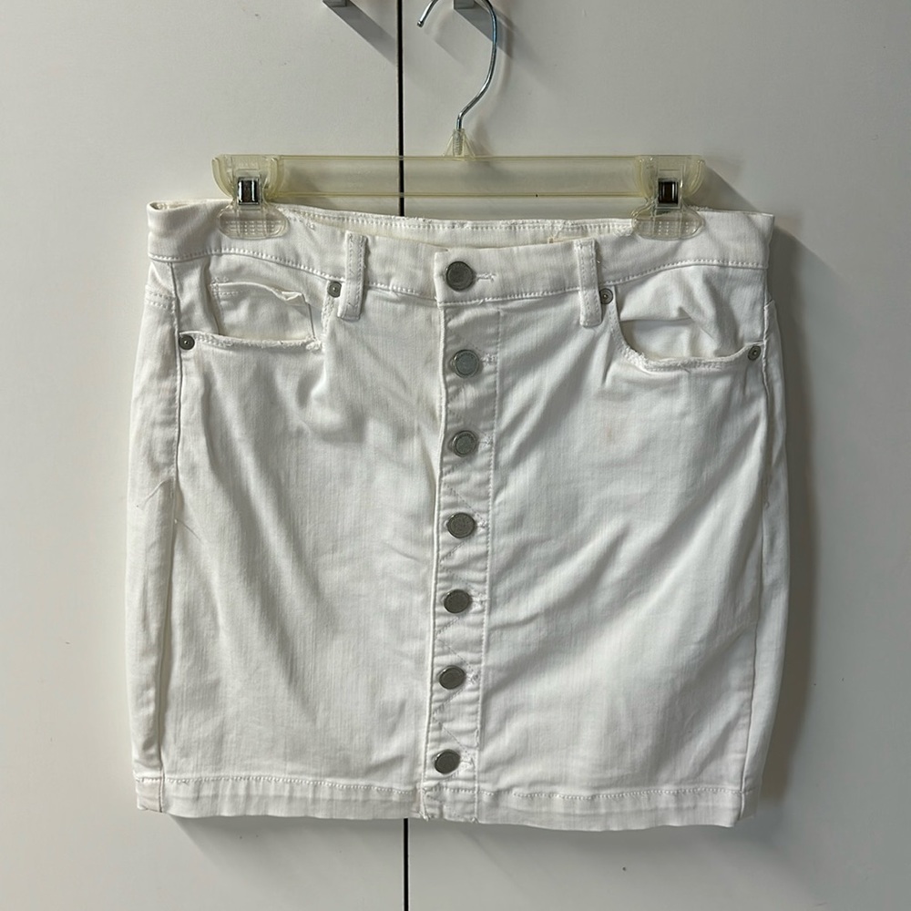 White jean skirt